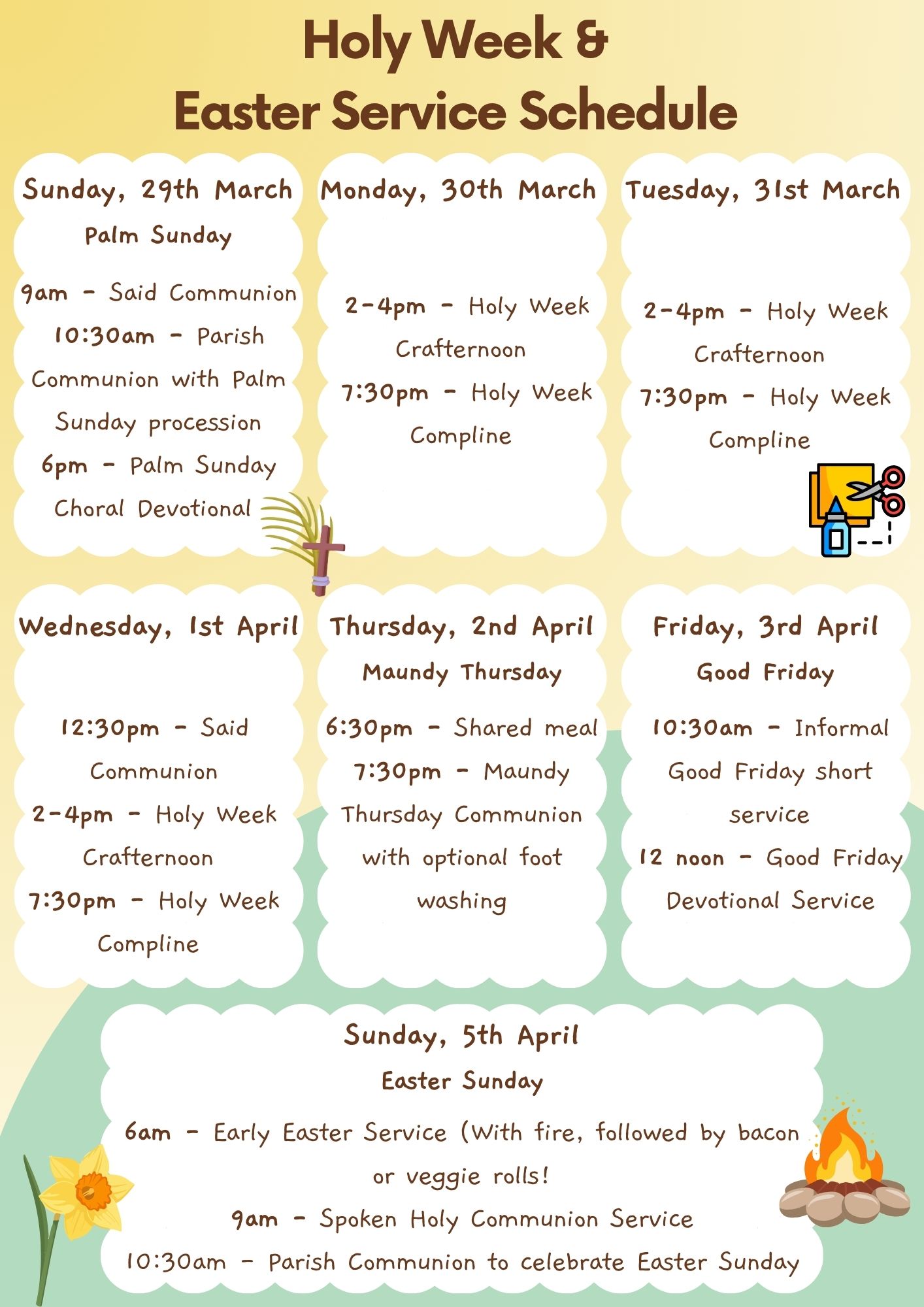 Holy Week Service Schedule